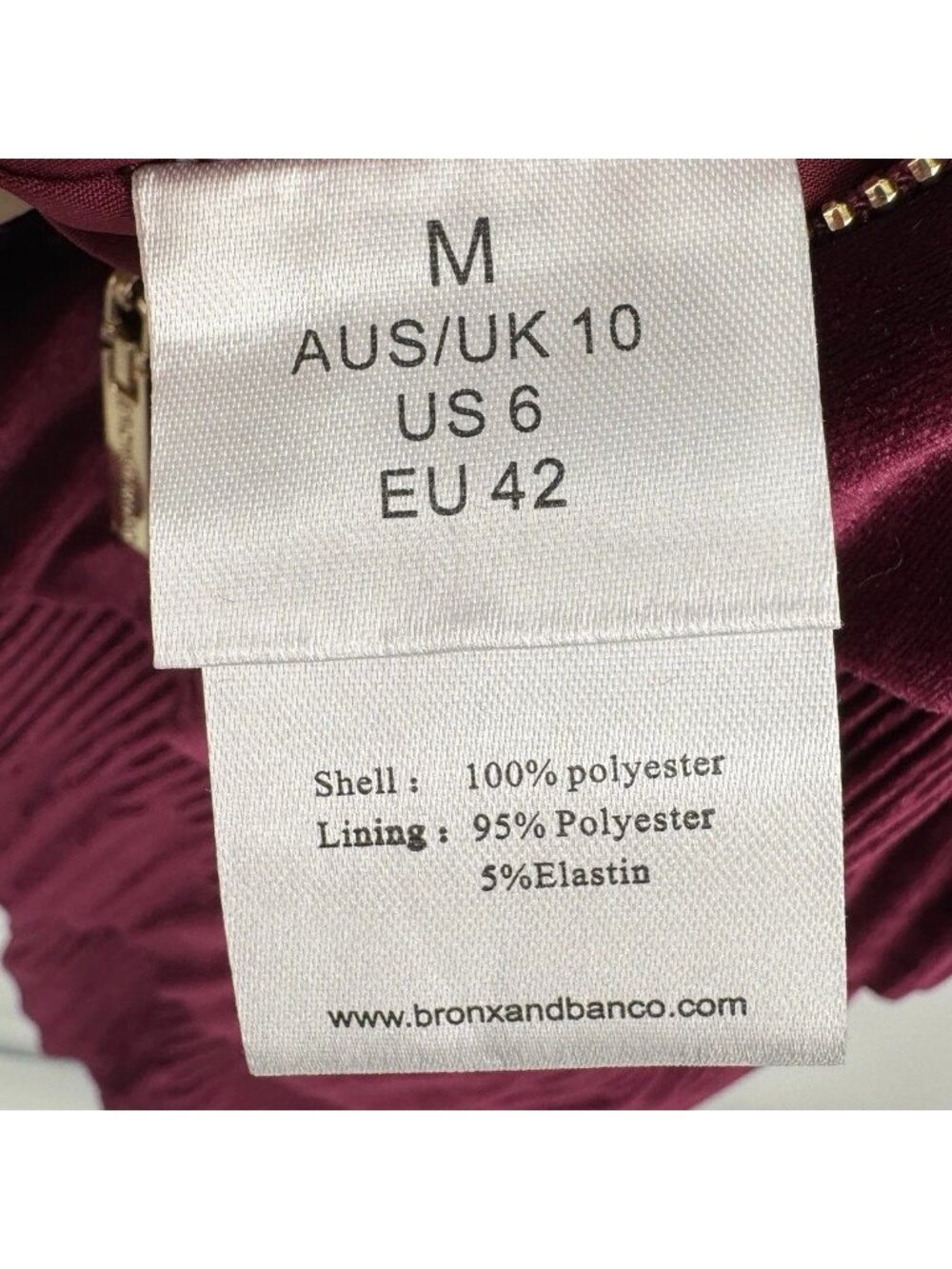 Bronx & Banco Burgundy Velvet Flared Maxi Dress size M US 6 Formal Semi-Formal - Picture 8 of 11